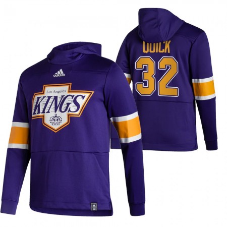 Los Angeles Kings Jonathan Quick 32 2020-21 Reverse Retro Pullover Mikiny Hooded - Pánské